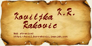 Koviljka Raković vizit kartica